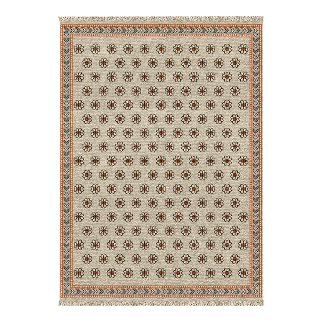 Dede Hand-Knotted Wool Area Rug- 4x6 For Sale