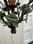 Green Vintage Floral and Metal Single Bulb Hanging Fixture For Sale - Image 8 of 10