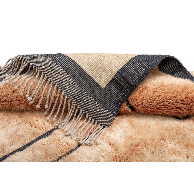 Modern Grid Hand-Knotted Wool Rug | 10'10" X 8'0" | One of a Kind For Sale - Image 4 of 7