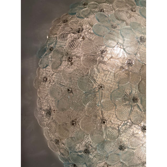 1960s Large Murano Glass Flower Flush Mount by Seguso, 1960s For Sale - Image 5 of 9