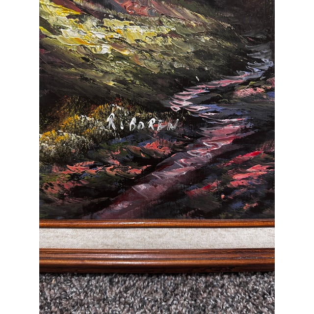 Farmhouse Late 20th Century Oil Painting by R. Boren For Sale - Image 3 of 5