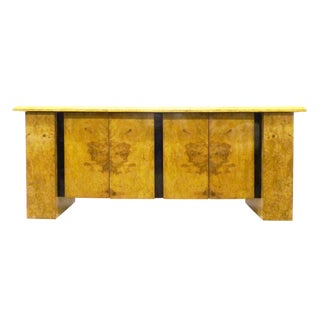 Milo Baughman Burled Wood Bar Cabinet For Sale