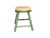 Rustic Bold Distressed Light Sage Green 4 Legs Wood Stool Side Table Stand For Sale - Image 9 of 15