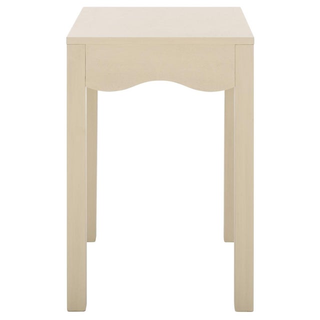 Wood Litith Square Wave Accent Table in Sand For Sale - Image 7 of 8