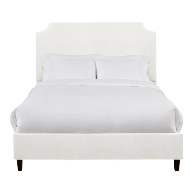 Reagan Queen Bedframe, Ivory Velvet For Sale