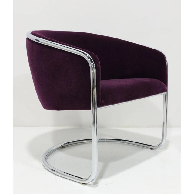 Barrel Back Lounge Chair in Mohair Attributed to Thonet For Sale In Dallas - Image 6 of 7