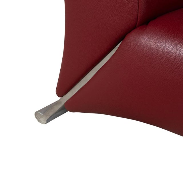 322 Leather Three-Seater Red Sofa by Rolf Benz For Sale - Image 5 of 11