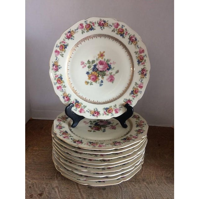 Ceramic Vintage Dinner Plates, Czechoslovakia China, Set of Eight For Sale - Image 7 of 8