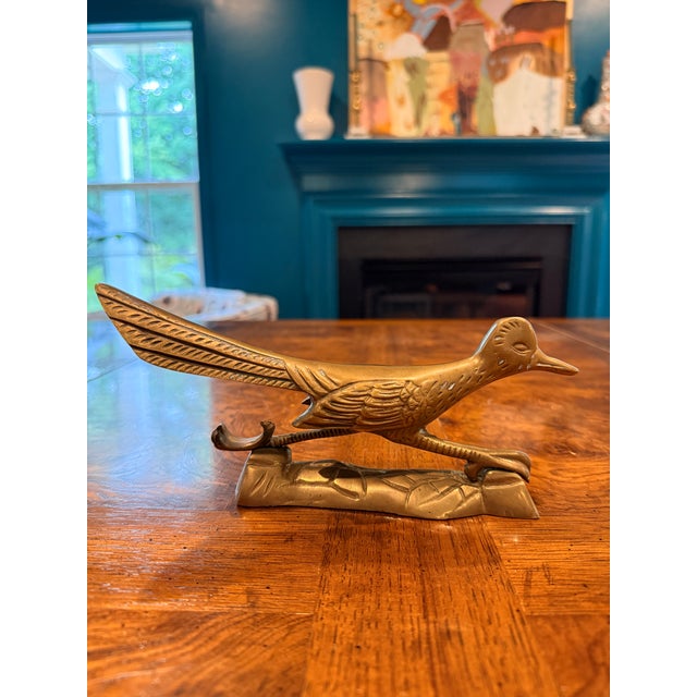 Mid-Century Modern Vintage Brass Road Runner Figurine For Sale - Image 3 of 7
