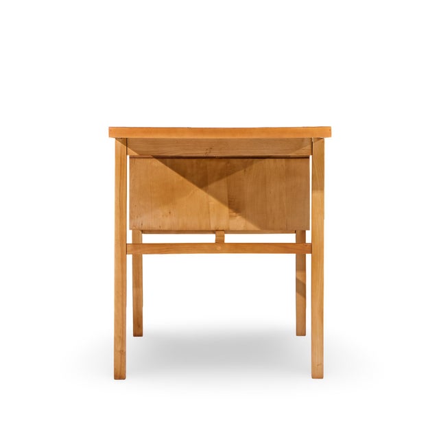 Mid 20th Century Glenn of California Mid Century Walnut and White Formica Desk For Sale - Image 5 of 9