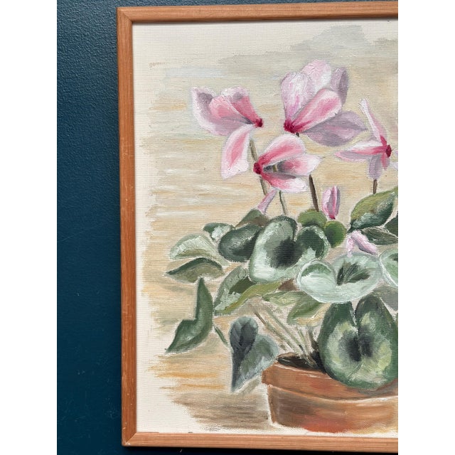Ada, Still Life with Pink Flowers, 1986, Oil on Canvas, Framed For Sale - Image 7 of 18