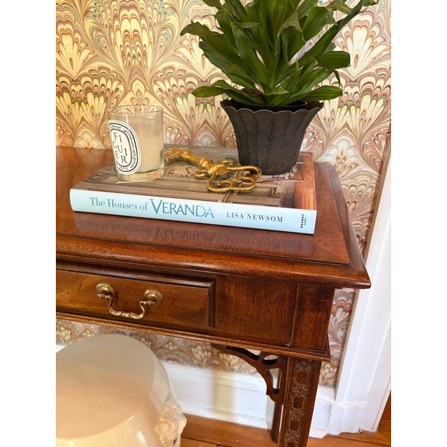 Hollywood Regency Late 20th Century Hickory Chair Company Chippendale-Style Console Table For Sale - Image 3 of 8