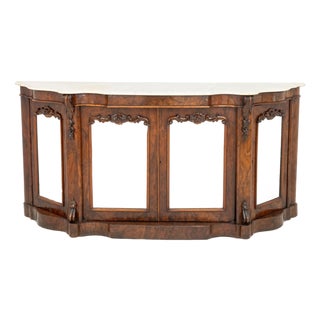 Victorian Walnut Mirrored Credenza For Sale