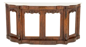 Victorian Walnut Mirrored Credenza
