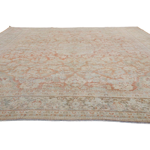 Rustic Antique Persian Mahal Rug, 09'11 X 13'02 For Sale - Image 3 of 10