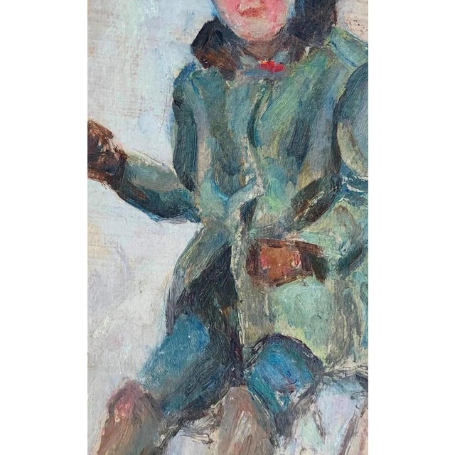 Children Portraits Oil Painting Original Ukrainian Artist Sokolovsky G. 1960s For Sale - Image 4 of 6
