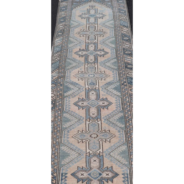 Measures 2'6" x 10'0" Vintage Turkish Oushak Runner with Geometric Medallions 2'6" x 10' Keivan Woven Arts / rug / TU-...