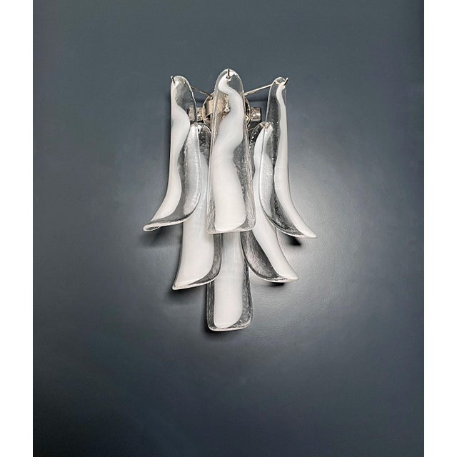Vintage Italian Murano Wall Lights from Mazzega, 1990, Set of 2 For Sale - Image 8 of 15