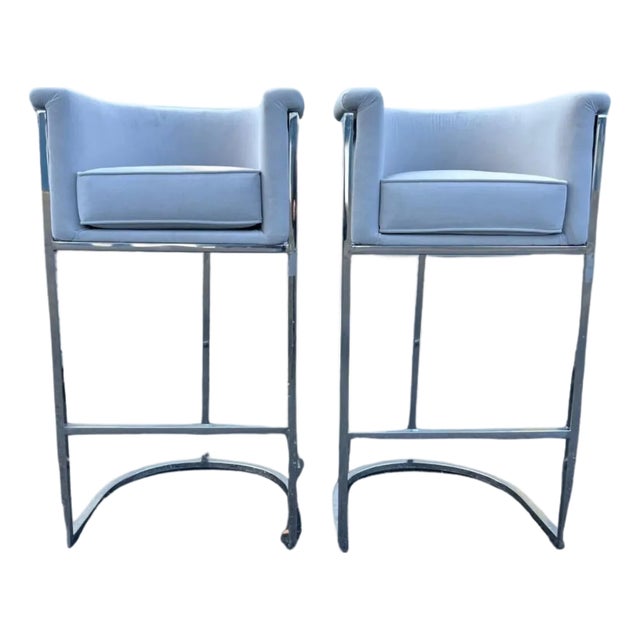 Pair of Fancy Counter Stools For Sale
