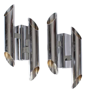 Gianni Celada Fontana Arte Chrome Sconces