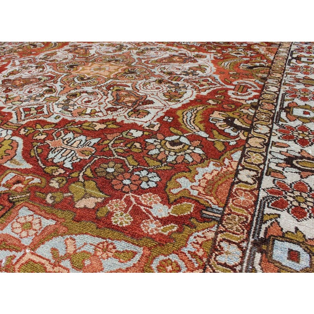 1920s Antique Persian Bakhtiari Rug With Classic Central Medallion Design For Sale - Image 5 of 6