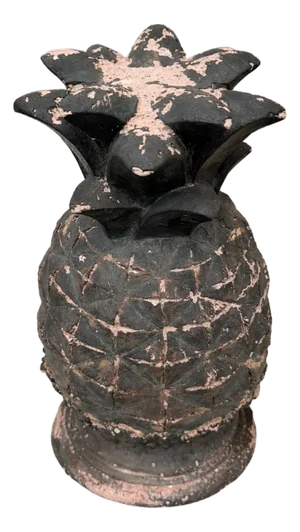 Vintage Weathered Pineapple Garden Statue Circa 1980s