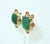 Traditional Francesca Romana Gold Plated Clip-on Earrings With Emerald Green Glass For Sale - Image 3 of 11
