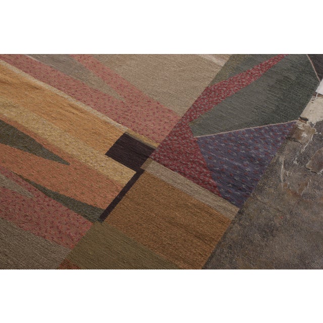 1980s Vintage Van Campen Style Needlepoint in Polychromatic Patterns by Rug & Kilim For Sale - Image 5 of 8