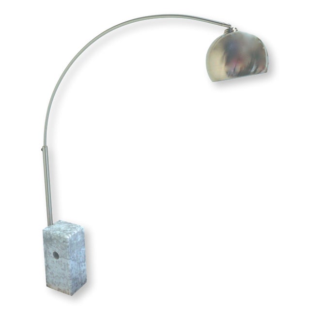 MidCentury Modern Adjustable Arc Lamp Brushed Nickel With Marble Base