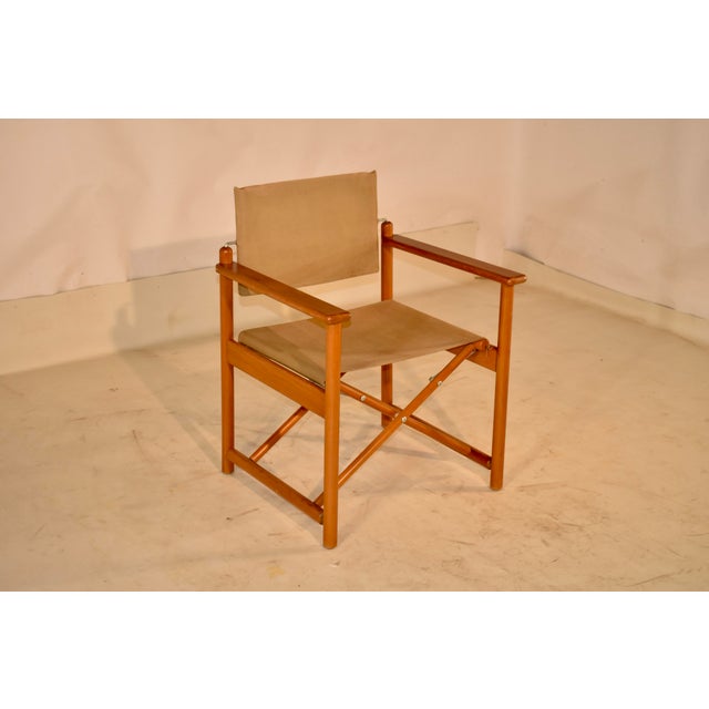 1950s Mid-Century Folding Canvas Director's Chair For Sale - Image 5 of 10