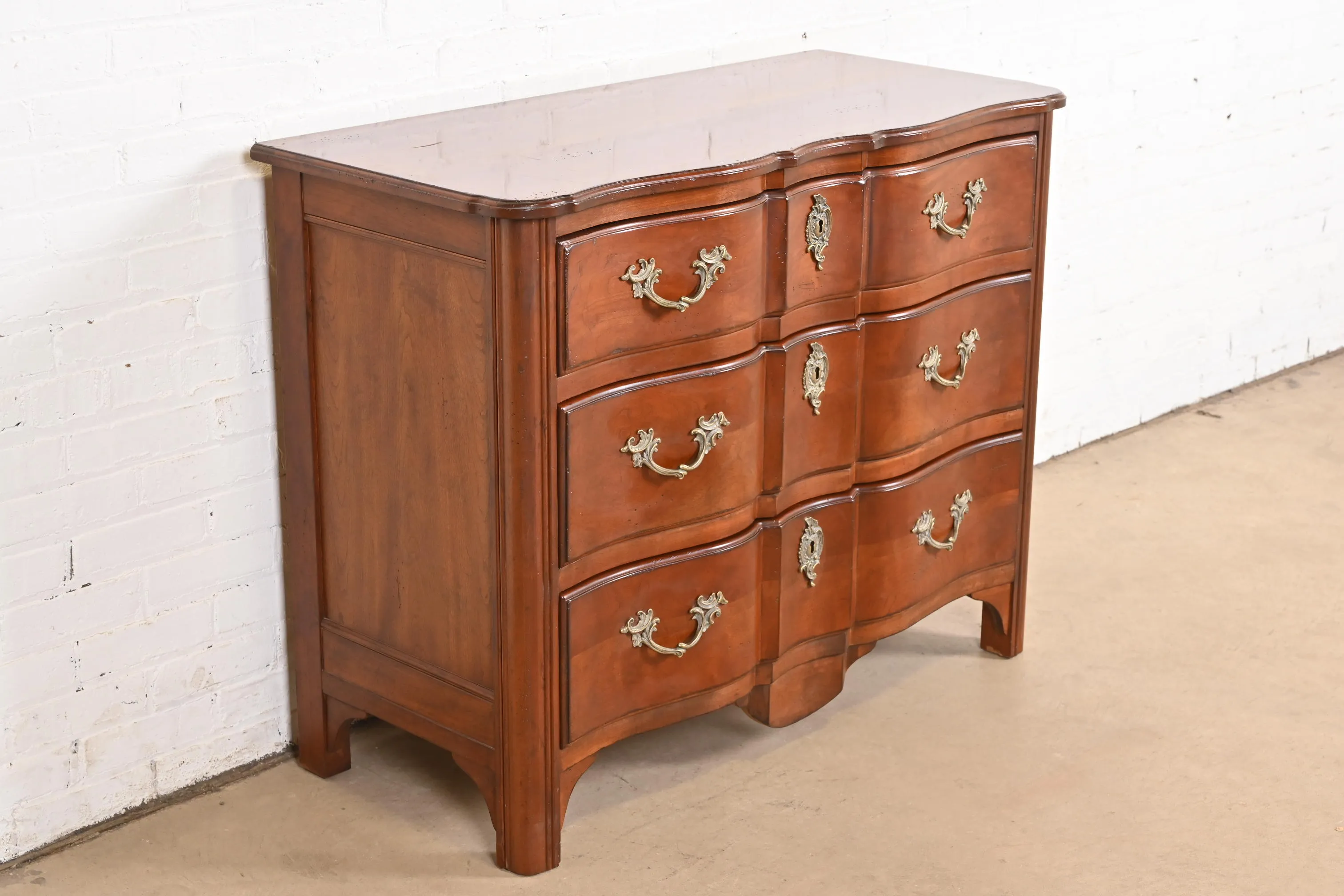 Drexel Heritage French Provincial Louis XV Carved Fruitwood Chest
