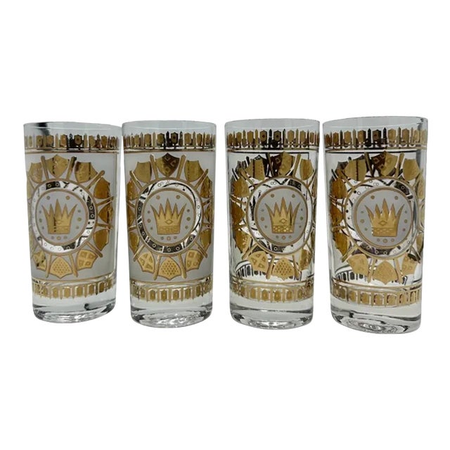 Vintage Georges Briard Royal Crown Highball Glasses- Set of 4 For Sale