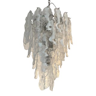 Contemporary Fiamme "Flames" Murano Glass Cascade Chandelier in Mazzega Style For Sale