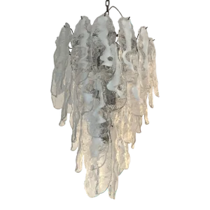Contemporary Fiamme "Flames" Murano Glass Cascade Chandelier in Mazzega Style