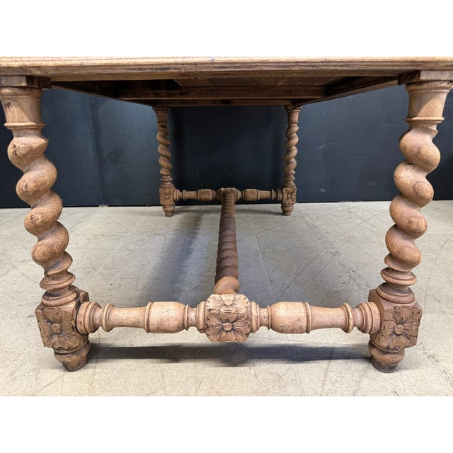 French Bleached Oak Writing Desk, 1860 For Sale - Image 9 of 16