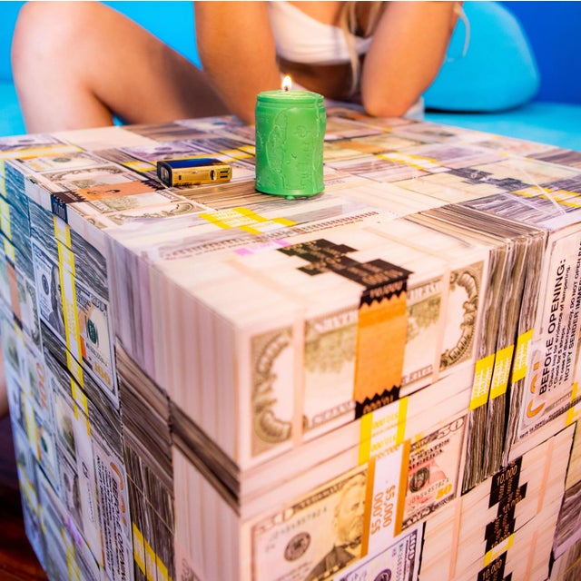 Money Stack Cube Coffee Table Contemporary Cube For Sale - Image 4 of 8