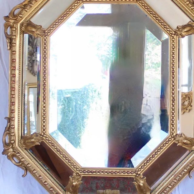 French Gilt Wood Belle Époque Cushion Mirror For Sale - Image 4 of 13