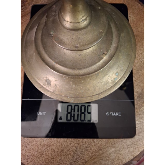 Large Antique 19th C. Eastern European Brass 7-Branch Temple Menorah 21.5" For Sale - Image 17 of 17