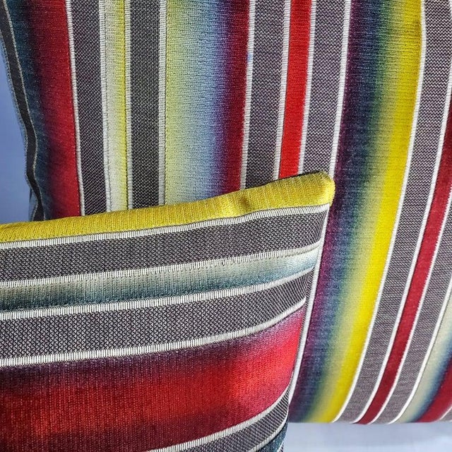 S. Harris Siri Stripe in Sanguine Lumbar Pillow Cover For Sale In Portland, OR - Image 6 of 7