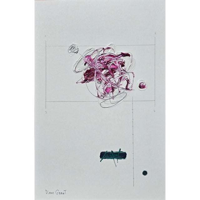 Organic Modern Minimalist Flower Study. Oil and pencil on high-quality 'Hahnemühle' Canvas Grain Fine Art paper. Original...