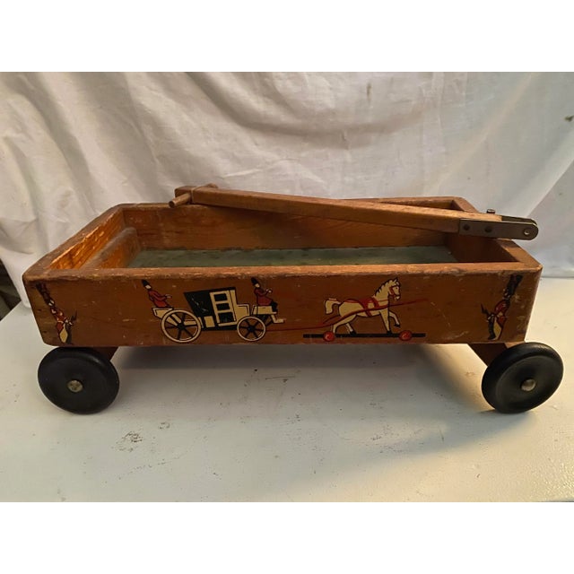 Antique Child’s Wagon Wooden Carriage Buggy Horses For Sale - Image 13 of 13