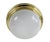 Vintage Brass and Opaline Glass Flush Mount, Germany, 1970 For Sale