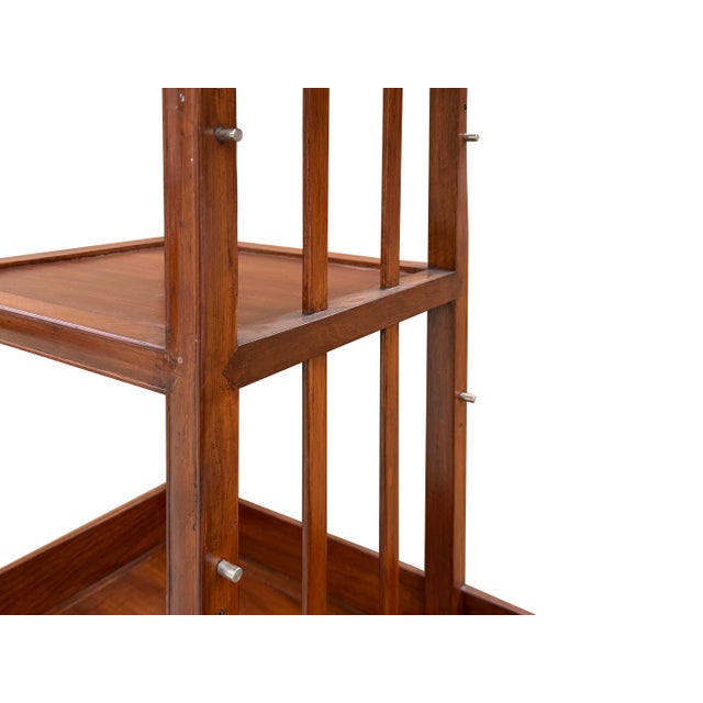 Vintage Brown Oriental Treasure Display Curio Cabinet Bookcase For Sale - Image 11 of 13