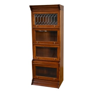 Legacy 4 Stack Barrister Bookcase - Light Brown Walnut For Sale