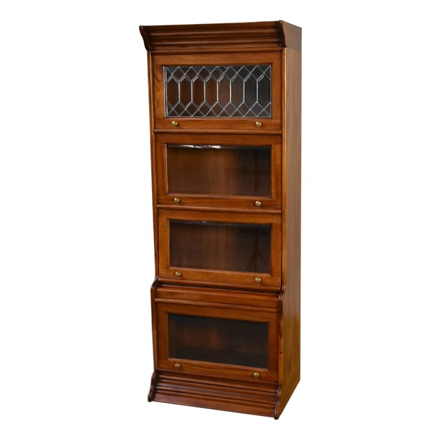 Legacy 4 Stack Barrister Bookcase - Light Brown Walnut For Sale