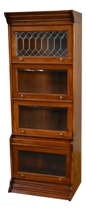 Legacy 4 Stack Barrister Bookcase - Light Brown Walnut