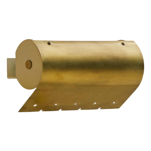 Swedish Brass Star-Perforated Sconce, 1940s - 2 Available For Sale
