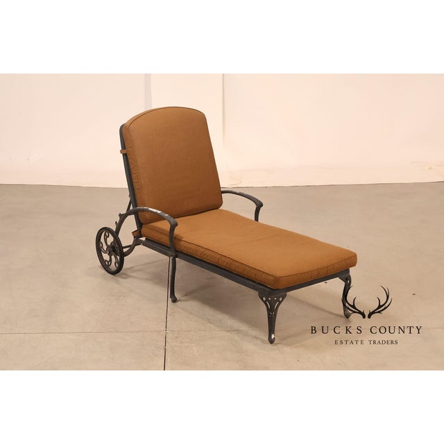 Hanamint Tuscany Pair Of Cast Aluminum Outdoor Chaise Lounge Chairs For Sale - Image 17 of 18