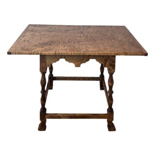 D. R. Dimes Tiger Maple Tavern Side Table For Sale