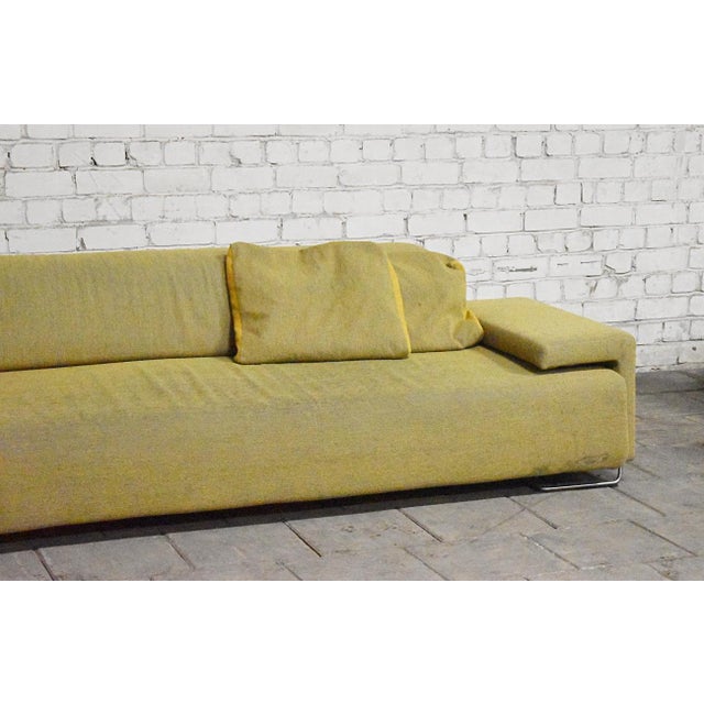 Comfy corner sofa by Patricia Urquiola for Moroso, Italy. Stands on metal legs. Fabric remains with age and usage marks....